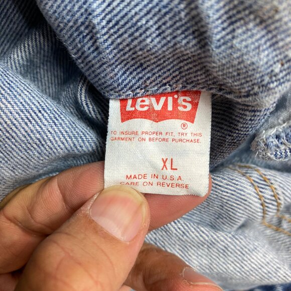 VINTAGE Levis Denim Trucker Jacket Mens XL Acid Wash 70507-0219 Made in USA - Picture 8 of 13